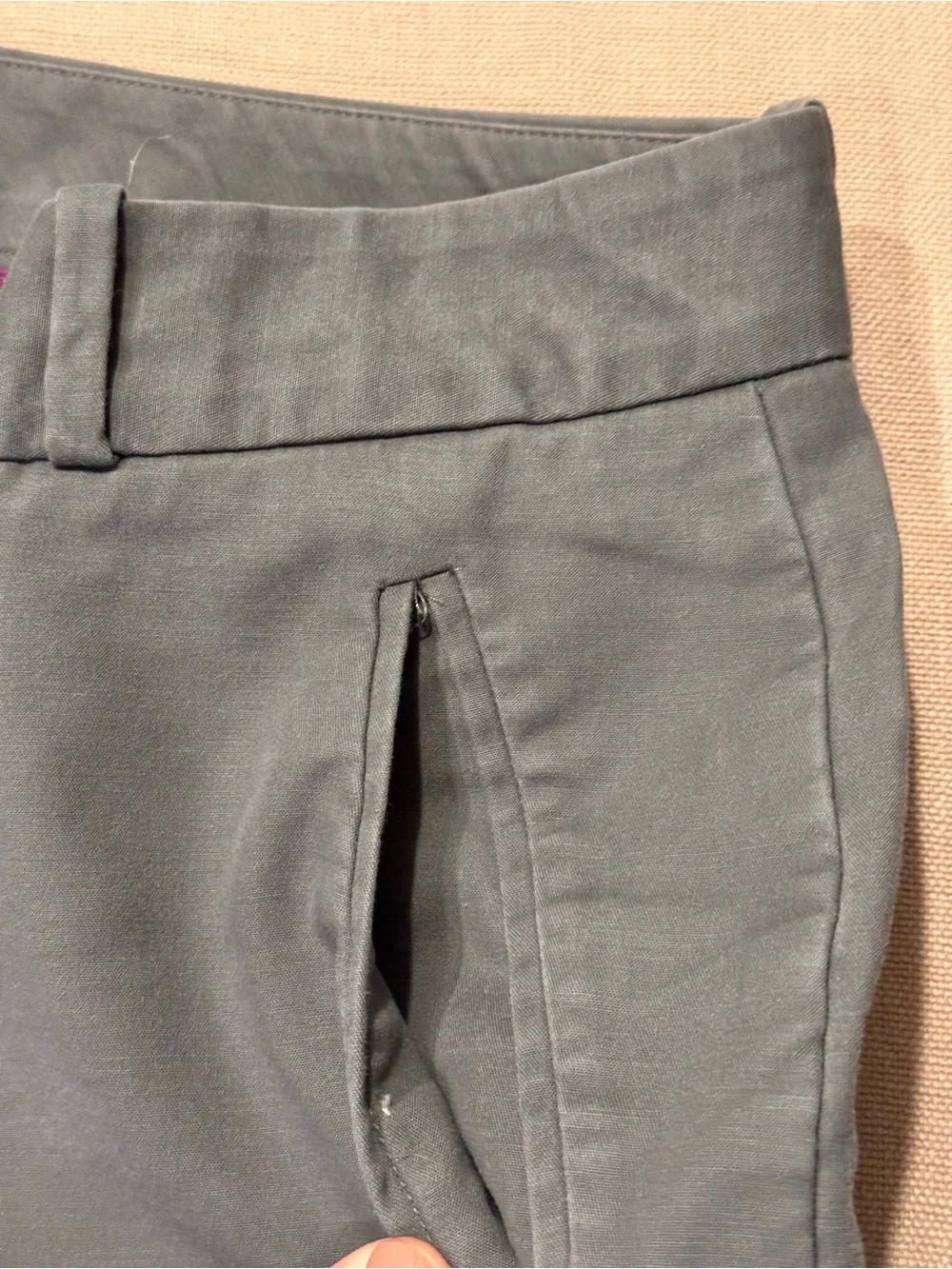 Banana Republic Martin Fit Gray Stretch Trouser Pants Size 12 Short Ankle